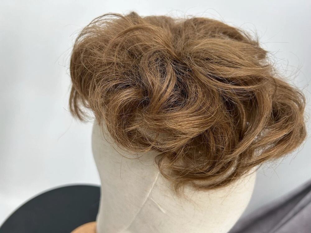Escort Short Wavy Hair Wiglet Topper Human Hair Replacement Women's Thin Hair